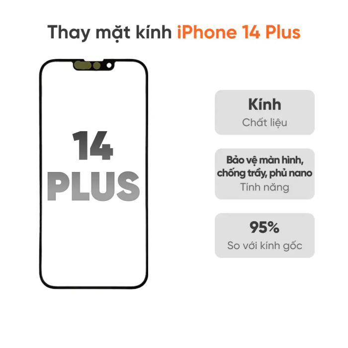 Thay mặt kính iPhone 14 Plus