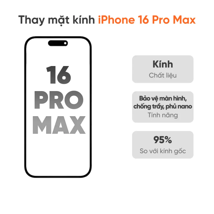 Thay mặt kính iPhone 16 Pro Max