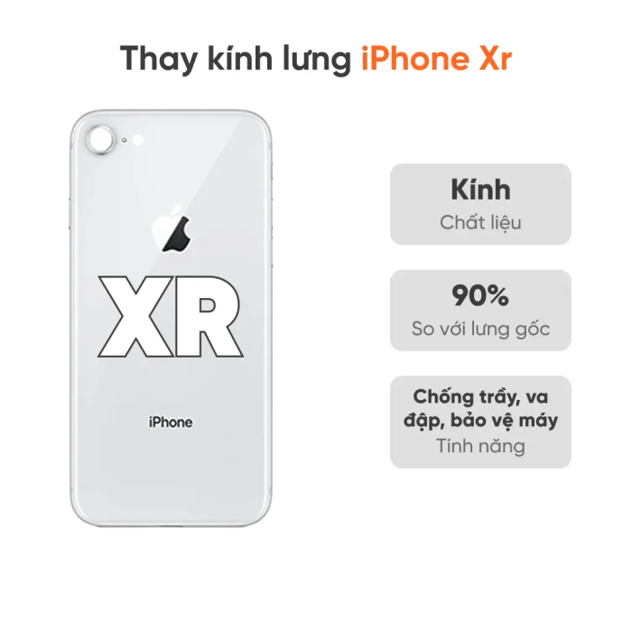Thay kính lưng iPhone Xr